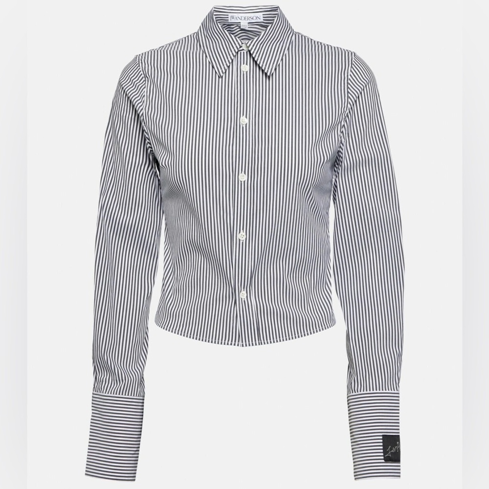 JW ANDERSON Women's Black and White Striped Button Down Shirt